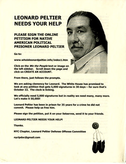 Leonard Peltier Defense Offense Committee flyer 